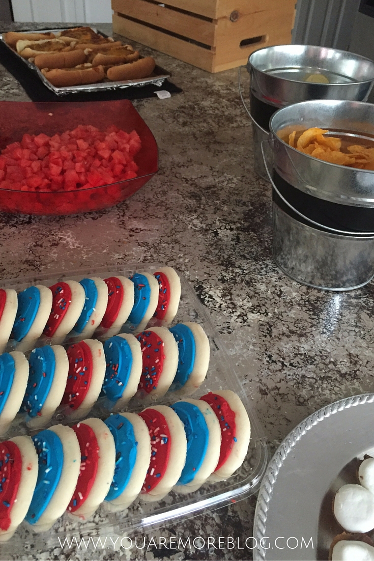 Rainy fourth of July indoor celebration.