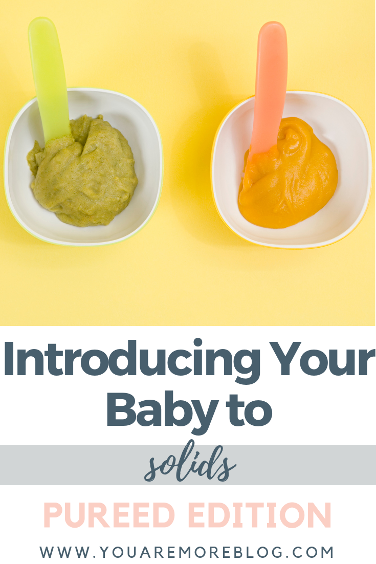 Introducing your baby to purees and solid food.
