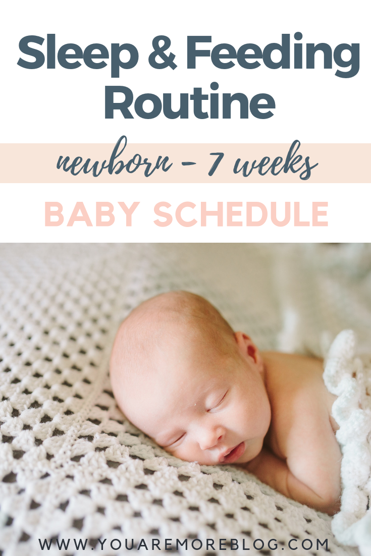 Newborn to Seven week old baby schedule. How many times should a baby be eating at seven weeks old? How many naps should a seven week old baby take? This newborn seven week baby routine is perfect to answer all your baby routine questions.