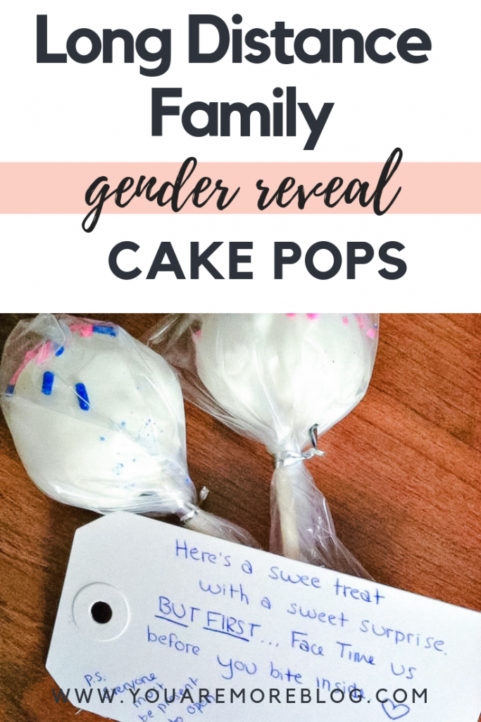 Do you need a long distance gender reveal idea for family? Check out these gender reveal cake pops!