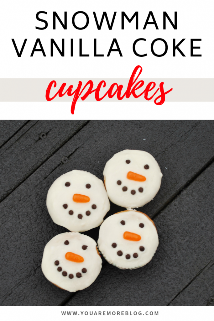 Snowman vanilla coke cupcake recipe perfect for the Holidays!
