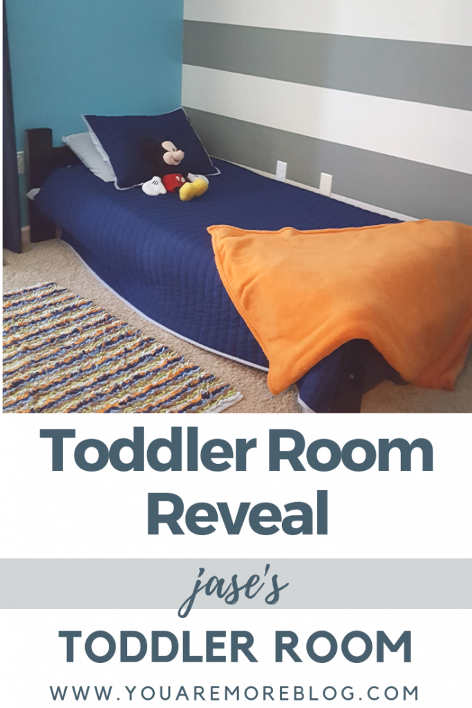 Adventure toddler room reveal! Navy and Gray with Orange accents! 