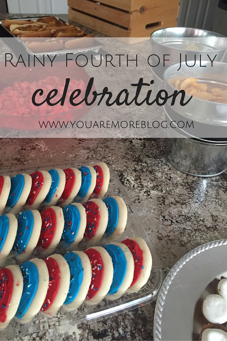 Rainy fourth of July indoor celebration.