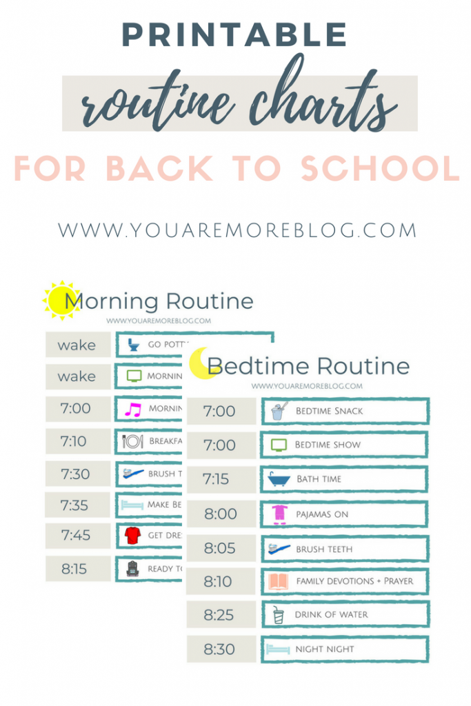 Back To School Routine Chart