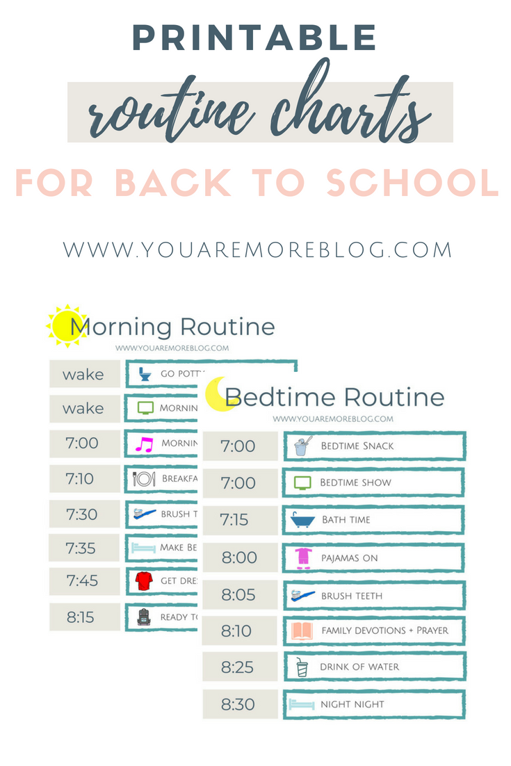 Help your mornings run smoothly with free printable morning routine charts. Set yourself up with success with a printable bedtime routine too!