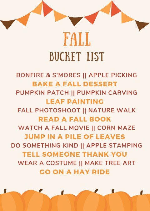 Fall family bucket list free printable! Perfect bucket list to do with your kids!