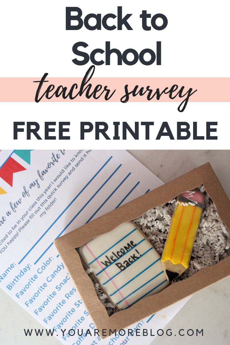 Free printable teacher survey for back to school season!