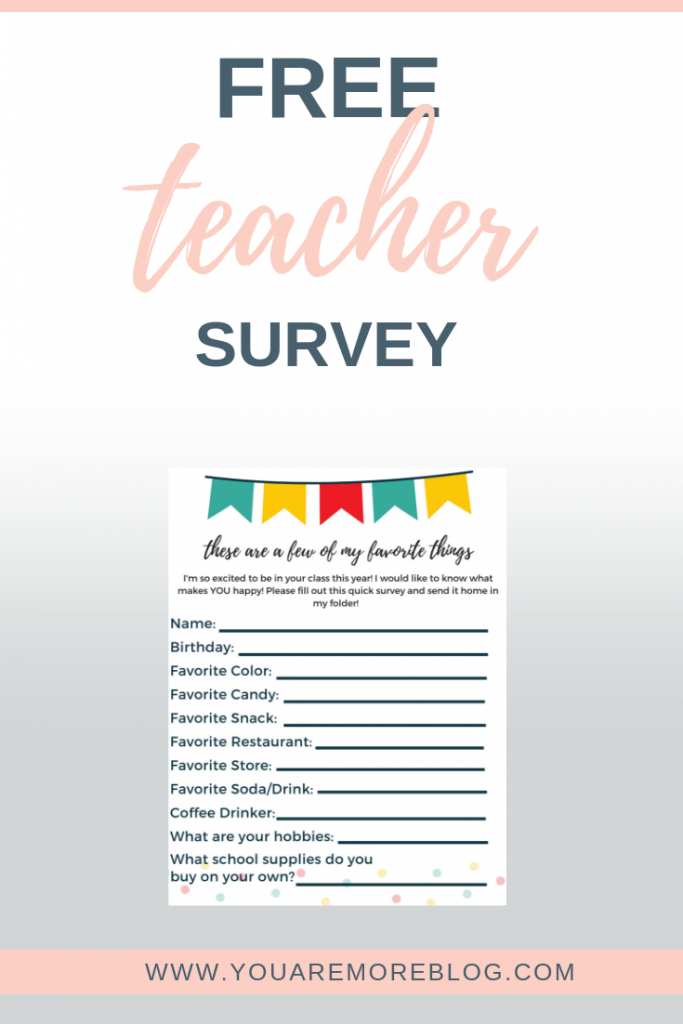 Free teacher survey printable.