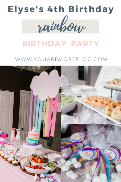 A rainbow birthday party for our little girl turning four! Perfect spring birthday party!