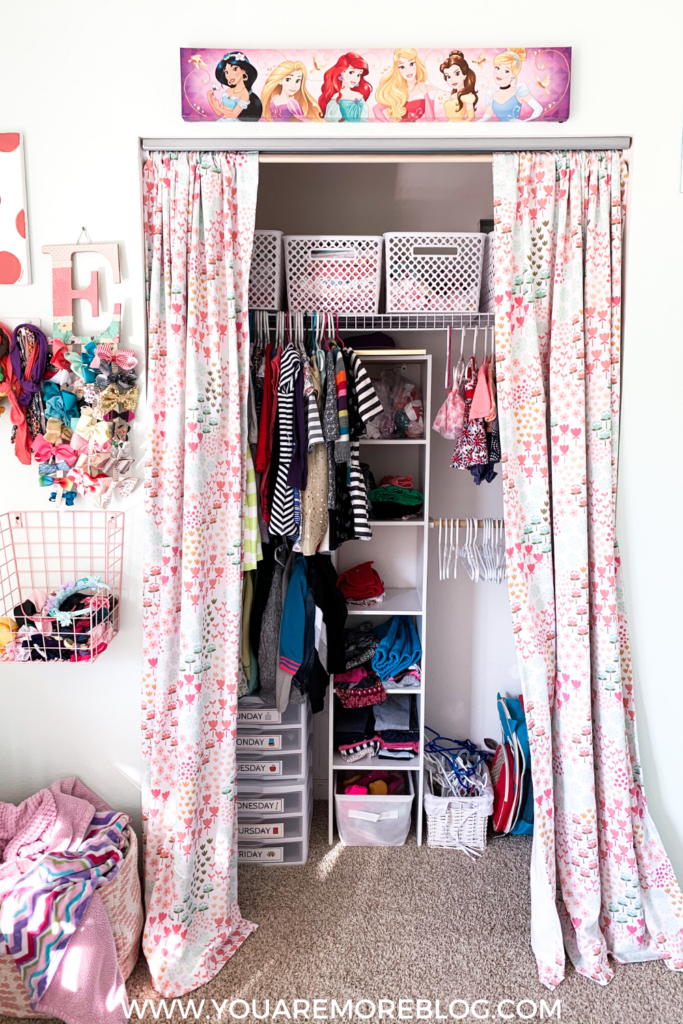 Girls Room and Closet Organization In a Small Space - Gluesticks